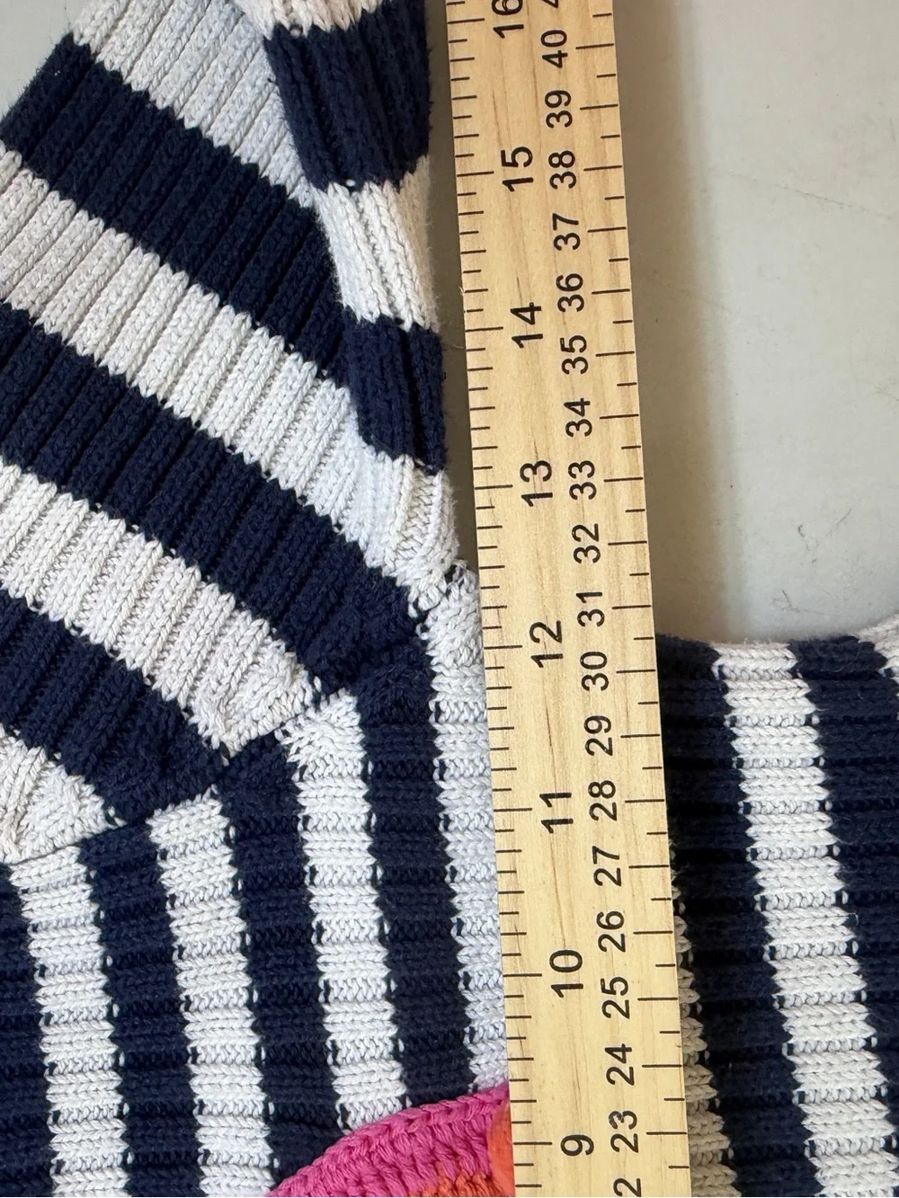 Cynthia Rowley Girls 7/8 Navy Stripe Rainbow Applique Knit Sweater Dress